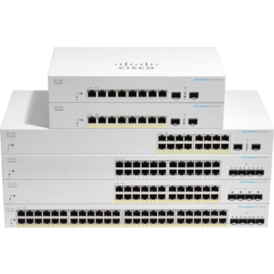 Cisco Business CBS220-24P-4G Ethernet Switch - 24 Ports - Manageable - Gigabit Ethernet - 10/100/1000Base-T, 1000Base-X - 2 Layer Supported - Modular - 4 SFP Slots - 30.40 W Power Consumption - 195 W PoE Budget - Optical Fiber, Twisted Pair - PoE Ports - Rack-mountable - 3 Year Limited Warranty 1G SFP 