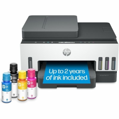 HP Smart Tank 7301 All-in-One Printer-Multifunction printer-color-ink-jet-refillable-Copier/Scanner-4800x1200 dpi Print-Automatic Duplex Print-5000 Pages-250 sheets Input-Color Flatbed Scanner-1200 dpi Optical Scan-Wireless LAN - Copier/Printer/Scanner - 4800 x 1200 dpi Print - Automatic Duplex Prin /Canada 