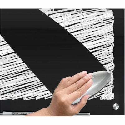 Quartet Infinity Magnetic Glass Dry-Erase Board, Black, 4' x 3' - 36" (914.40 mm) Width x 48" (1219.20 mm) Height - Black Tempered Glass Surface - Horizontal/Vertical - Magnetic - Frameless, Durable, Ghost Resistant, Stain Resistant, Scratch Resistant, Dent Resistant, Smooth Writing, Non-absorbent,  BLACK 