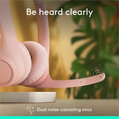 Logitech Zone 300 Headset - Stereo - Wireless - Bluetooth - 98.4 ft (30 m) - 50 Hz to 20 kHz - Over-the-head - Binaural - Supra-aural - Noise Cancelling Microphone - Rose  