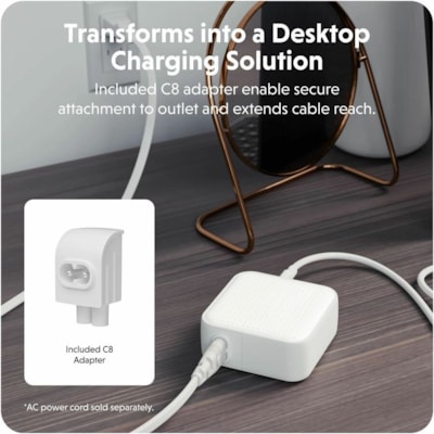 Hyper HyperJuice AC Adapter - 70 W - White AL CHARGER (2 USB-C/1 USB-A PO RTS) W/TRAVEL ADAPTE