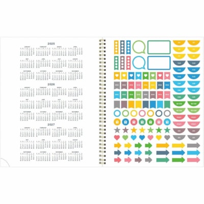 Blueline Academic Monthly Planner Blossom 2023-2024 - Academic - Monthly - 14 Month - July 2023 to August 2024 - 1 Month Double Page Layout - Twin Wire - Table - Translucent Poly Cover - 11" (279.40 mm) Height x 8.5" (215.90 mm) Width - Daily Block, Telephone Section, Address Section, Durable Cover,  