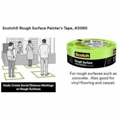 Scotch Rough Surface Painter's Tape 2060-48MP, 1.88 in x 60.1 yd - 2.17" (55 mm) Length x 1.88" (47.8 mm) Width - Green - For Rough Surface, Brick, Concrete, Wood, Stucco, Paint - 24 Case GREEN PAINTER'S TAPE 