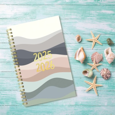 Blueline Academic Weekly Planner Geo 2024-2025, Bilingual - Academic - Weekly, Monthly - 13 Month - July 2024 to July 2025 - 1 Week Double Page Layout - 5" (127 mm) x 8" (203.20 mm) Sheet Size - Twin Wire - Paper - Poly Cover - Monthly Planner, Ruled, Sticker Sheet, Tear-off, Bilingual, Moon Phases,  