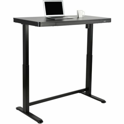 Realspace Electric 48" Height-Adjustable Standing Desk, Black - Modern Style - 1 Drawers - 2 Legs - 100 lb (45.36 kg) Capacity - Height Adjustable - 48" (1219.20 mm) Table Top Width x 23.6" (599.44 mm) Table Top Depth - 47.6" (1209.04 mm) Height - Business, Office - Assembly Required - Black, Metall  