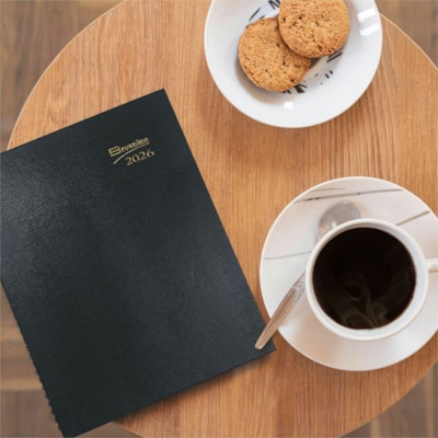 Brownline CoilPro Weekly Planner, 11" x 8-1/2" , English - Weekly - January 2025 to December 2025 - 7:00 AM to 8:45 PM - Monday - Friday, 7:00 AM to 5:45 PM - Saturday - 2 Week Double Page Layout - 8 1/2" (215.90 mm) x 11" (279.40 mm) Sheet Size - Twin Wire - Black - Pocket, Phone Directory, Address  