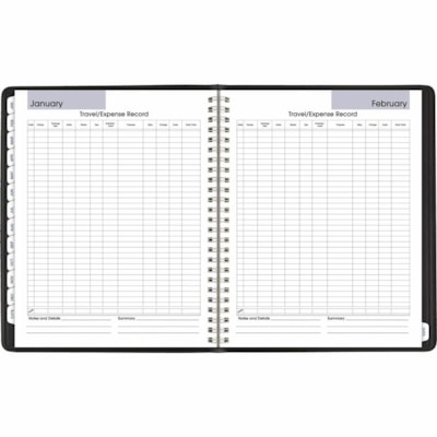 At-A-Glance 2026 Executive Weekly/Monthly Planner - 8-3/4" H x 6-7/8" W - Black - English - Weekly, Monthly - 12 Month - January 2026 to December 2026 - 1 Week, 1 Month Double Page Layout - 6 7/8" (174.63 mm) x 8 3/4" (222.25 mm) Sheet Size - Spiral Bound - Paper - Black Simulated Leather, Faux Leat 6-7/8 X 8-3/4 BLK ENGLISH 
