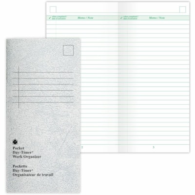 Day-Timer 2026 Wirebound Dated Refill 2 Pages/Day Pocket - 6-1/2" H x 3-1/2" W - Bilingual - Pocket - Daily - 12 Month - January 2026 to December 2026 - 8:00 AM to 5:00 PM - Quarter-hourly - 1 Day Double Page Layout - 3 1/2" (88.90 mm) x 6 1/2" (165.10 mm) Sheet Size - Spiral Bound - Green - Paper C 3-1/2 X 6-1/2 BILINGUAL 30% PCW