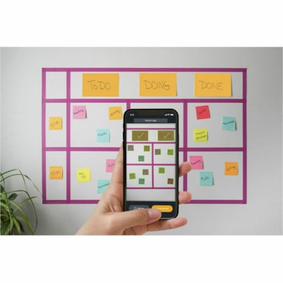 Post-it® Super Sticky Lined Meeting Notepads - 180 - 6" (152.40 mm) Flag/Note Width x 8" (203.20 mm) Flag/Note Length - Rectangle - 45 Sheets per Pad - Ruled - Vital Orange, Tropical Pink, Sunnyside, Limeade - Paper - Self-adhesive - 4 / Pack LINED ENERGY BOOST COLOUR COLLECTION 4 PADS/PACK
