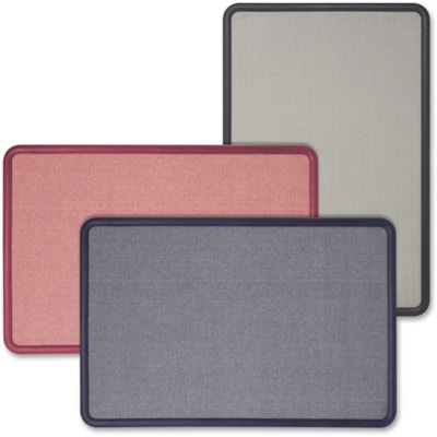 Quartet - FABRIC BRD CONTOUR GRY*36Hx48W - hauteur de la planche 36 po (914,40 mm) x largeur de la planche 48 po (1219,20 mm) - Surface Gris Tissu - Résistants, Auto-guérissant - Frame Noir - 1 chaque 36X48 PO  GRIS  COINS ARRONDIS PEUT S ACCROCHER HORIZ/VERTIC