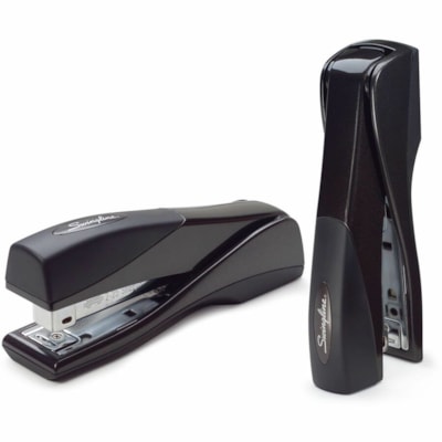 Swingline Optima Grip Stapler - Staples Upto 25 Sheet of 20lb Paper - Holds Upto 210 Staple - Full Strip - Staple Size: 1/4" (6.35 mm) - Graphite Black - Metal - 1 Each FULL-STRIP BLK STPL 25 SHT CAP OF PAPER GEL COMFORT GRIP