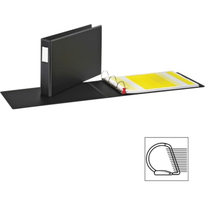 Cardinal® Premier EasyOpen Locking Slant-D Tabloid Binder - 2" (50.80 mm) Binder Capacity - Tabloid - 11" (279.40 mm) x 17" (431.80 mm) Sheet Size - 525 Sheet Capacity - 1 1/2" (38.10 mm) Spine Width - 3 Ring(s) - Fastener(s): D-Ring - Pocket(s): Inside Front & Back - Vinyl - Black - 2.62 lb (11 FORMAT BINDER 11X17 D-RING 2" CAPACITY BLACK  63% PCW