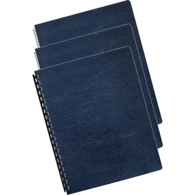 Fellowes Expressions Oversize Linen Presentation Covers - 11.3" (285.8 mm) Height x 8.8" (222.3 mm) Width x 0.1" (1.5 mm) Depth - For Letter 8 1/2" (215.90 mm) x 11" (279.40 mm) Sheet - Navy - Linen - 200 / Pack OVERSIZED LETTER NAVY; 200 PACK