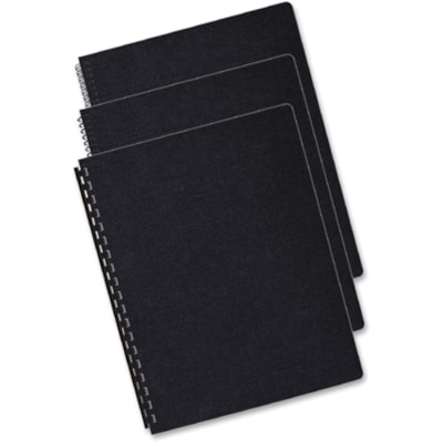Fellowes - Couvertures de présentation en lin surdimensionnées Expressions - hauteur de 11,3 po (285,8 mm) x largeur de 8,8 po (222,3 mm) x profondeur de 0,1 po (1,5 mm) - Pour 8 3/4 po (222,25 mm) x 11 1/4 po (285,75 mm) Feuilles - Noir - Lin - 200 / emballage OVERSIZED LETTER BLACK; 200 PACK