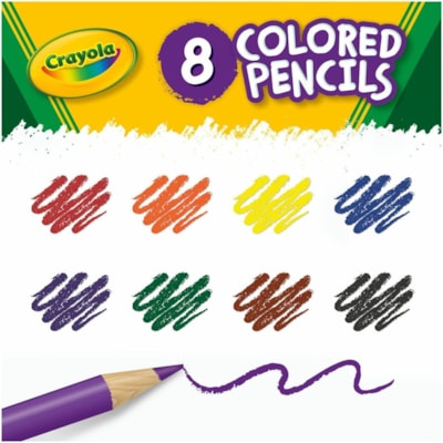 Crayola Presharpened Colored Pencils - 3.3 mm (0.13") Assorted Lead - Wood Barrel - 8 / Set  