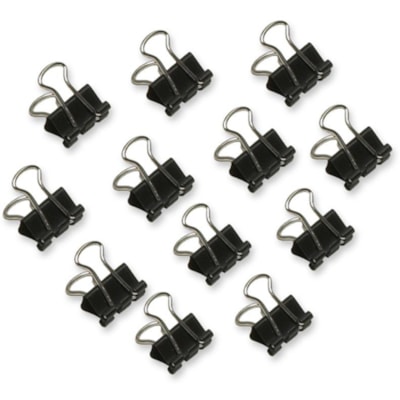Acme Sure-Grip Triangular Fold Back Binder Clip 9/16" wide (¼" capacity) - 0.60" (15.24 mm) Width - 0.3" (6.35 mm) Size Capacity - Black - Steel - 12 / Pack 12 PER PK 