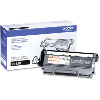 Brother TN450 Toner Cartridge - Laser - High Yield - 2600 Pages - Black - 1 Each HL-2230 2240 2270DW 2280DW HI YIELD 2600