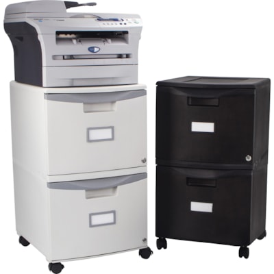 Storex Mobile File Drawer - 14.8" (374.65 mm) Width x 18.3" (463.55 mm) Depth x 26" (660.40 mm) Height - 2 x Drawer(s) - Letter, Legal - Scratch Resistant, Dent Proof, Security Lock, Washable, Stackable - Gray - Recycled PUDDY WITH GREY HANDLES 