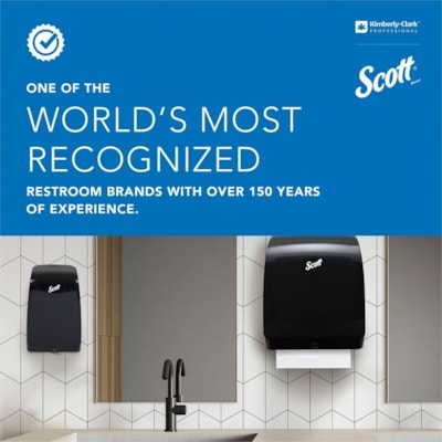 Scott Essential Coreless Jumbo Roll Toilet Paper Dispenser - Coreless Dispenser - 1 x Roll - 9.75" (247.65 mm) Height x 14.25" (361.95 mm) Width x 6" (152.40 mm) Depth - Plastic - Black - Durable - 1 Each E-Z LOAD DISPENSER SMOKED 1/EA 