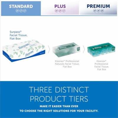 Surpass - TISSUE SURPASS 2PLY 100SH/BOX - 2 Pli - Blancboîte - 100/boîte - 30 / Carton 8 X 8 1/3 PO  BLANC CAISSE DE 100
