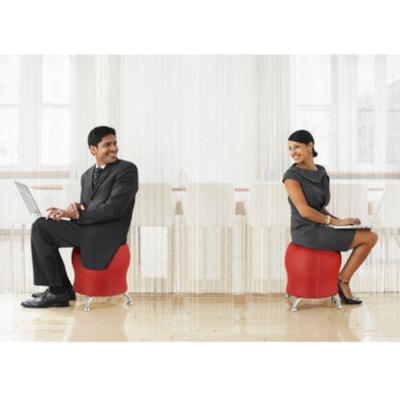 Safco Zenergy Ball Chair - Polyester Seat Material - Four-legged Base - Crimson Red - Polyvinyl Chloride (PVC), Polypropylene, Steel - 1 Each ANTI-BURST 17   EXERCISE BALL COVERED IN MESH  PUMP INCLUDED
