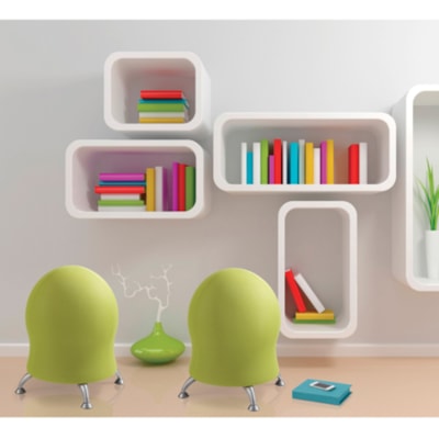 Safco Zenergy Ball Chair - Polyester Seat Material - Four-legged Base - Grass Green - Polyvinyl Chloride (PVC), Polypropylene, Steel - 1 Each  