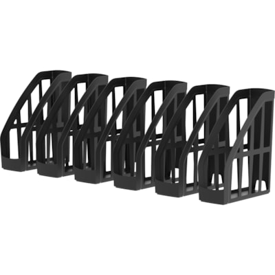 Storex Recycled Magazine Holders - 11.20" (284.48 mm) Height x 4" (101.60 mm) Width x 9.50" (241.30 mm) Depth - Plastic - Black - 2 / Pack 100% POST CONSUMER - BLACK 2 PACK