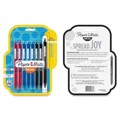 Paper Mate Inkjoy 300 RT Ballpoint Pen - 1 mm (0.04") Pen Point - Retractable - Assorted Ink - Assorted Barrel - 8 / Pack  1.0MM