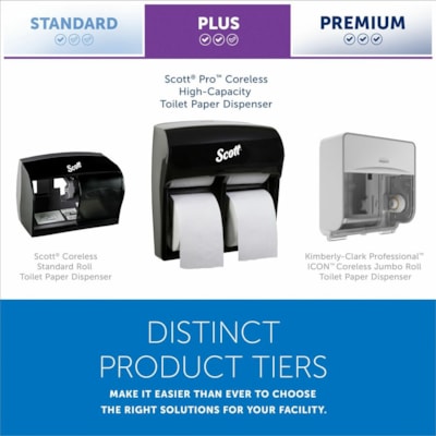Scott - Distributeur de mouchoirs Pro - Dispenser Noir Rouleau - hauteur de 12,75 po (323,85 mm) x largeur de 11,25 po (285,75 mm) x profondeur de 6,19 po (157,23 mm) - Plastique - Compacte, Résistants - 1 chaque  