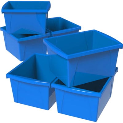 Storex Storage Case - 3.96 gal (15000 mL) - Stackable - Plastic - Blue - For Tool, Classroom Supplies - 1 Each 13.625"LX11.25"WX7.875"H 4/GAL 