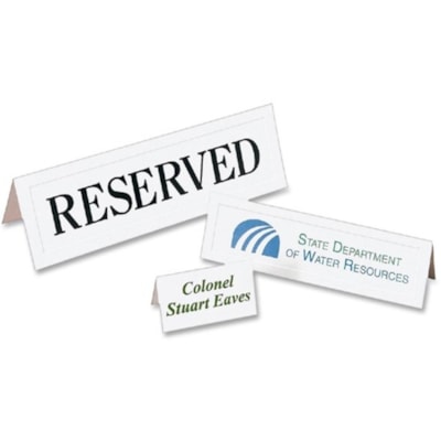 Avery® Medium Tent Cards - 97 Brightness - 2 1/2" (63.50 mm) x 8 1/2" (215.90 mm) - 65 lb (29483.50 g) Basis Weight - 176 g/m² Grammage - Embossed, Printable, Micro Perforated, Jam-free, Smudge-free, Heavyweight - White EMBOSSED CARD STOCK MED. SIZE 