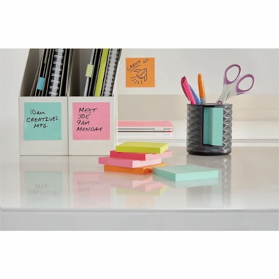 Post-it® Note Dispenser - 3" (76.20 mm) x 3" (76.20 mm) Note - Black WITH ONE 3"X3" POP-UP NOTE PAD 45 SHEETS/PAD