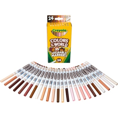 Crayola Ultra-Clean Art Marker - Wide, Fine Marker Point - Assorted Ink - Assorted Barrel - 24 / Pack BROAD LINE MARKER 