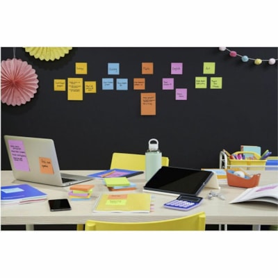 Post-it® Super Sticky Notes - Energy Boost Color Collection - 4" (101.60 mm) Flag/Note Width x 6" (152.40 mm) Flag/Note Length - Rectangle - 45 Sheets per Pad - Vital Orange, Tropical Pink, Blue Paradise, Limeade - Sticky - 24 / Pack 45 SHTS/PAD ENERGY BOOST 