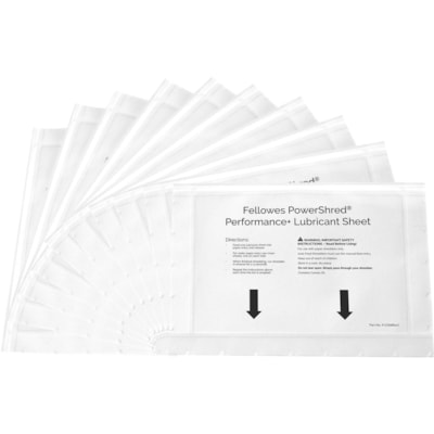 Fellowes Powershred Performance+ Lubricant Sheets - Dust Retention - White WHITE LUBRICANT SHEETS 