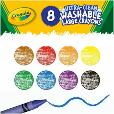 Crayola Kid's 8 Count Large Washable Crayons - Assorted - 8 / Box  