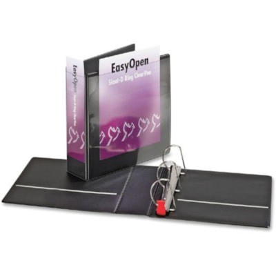 Cardinal EasyOpen Clearvue Slant D-Ring Binders - 3" (76.20 mm) Binder Capacity - Letter - 8 1/2" (215.90 mm) x 11" (279.40 mm) Sheet Size - 675 Sheet Capacity - 2 29/32" (73.66 mm) Spine Width - 3 Ring(s) - Fastener(s): D-Ring - Pocket(s): 2, Inside Front & Back - Vinyl - Black - 1.86 lb (843.68 g) CARDINAL PREMIER EASY OPEN DVW 