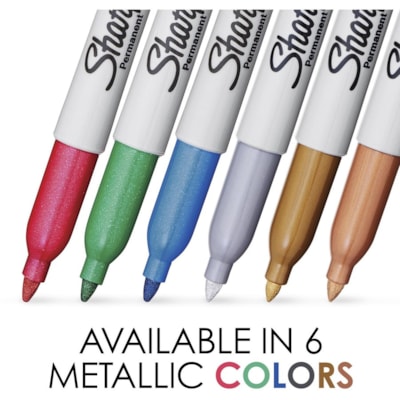 Sharpie Metallic Permanent Markers - 0.5 mm (0.02") Fine Chisel Marker Point - Silver Ink - 1 Dozen  