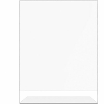 Deflecto Classic Image Slanted Sign Holder - 8.50" (215.90 mm) Width x 11" (279.40 mm) Height x 2.63" (66.80 mm) Depth - Rectangular Shape - Side-loading, Self-standing - Indoor, Outdoor - Plastic - Clear - 1 Each 8-1/2" X11" DESK OR COUNTERTOP 