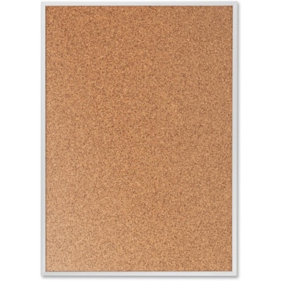 Quartet - Tableau d'affichage de la série classique - hauteur de la planche 36 po (914,40 mm) x largeur de la planche 48 po (1219,20 mm) - Surface Brun Liège naturel - Gros calibre, Auto-guérissant, Robustes - Frame Argenté Aluminium - 1 chaque 48X36 PO  CADRE D ALUMINIUM OXIDE ANODIQUEMENT 1 1/4 PO