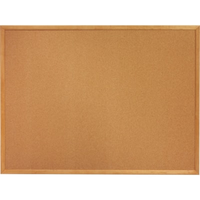 Tableau d'affichage Quartet - hauteur de la planche 24 po (609,60 mm) x largeur de la planche 36 po (914,40 mm) - Surface Brun Liège naturel - Auto-guérissant, Souple, Résistants - Frame Chêne - 1 chaque 36X24 PO  CADRE DE CHENE 1 1/4 PO