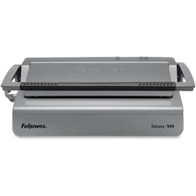 Fellowes Galaxy(tm) 500 Comb Binding Machine w/ Starter Kit - CombBind - 500 Sheet(s) Bind - 28 Punch - 6.50" (165.10 mm) Height x 20.88" (530.35 mm) Width x 17.75" (450.85 mm) Depth - Metallic Silver, Black achine with Starter Kit 