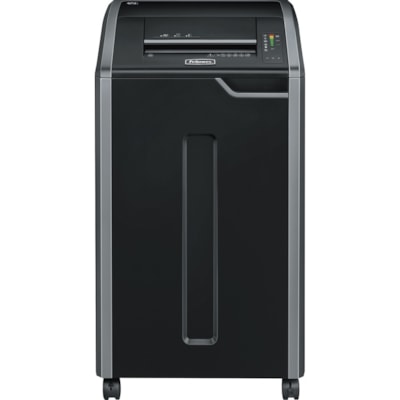 Fellowes Powershred® 425Ci 100% Jam Proof BAA Compliant Cross-Cut Shredder - Continuous Shredder - Cross Cut - 30 Per Pass - for shredding Staples, Credit Card, CD, DVD, Paper Clip, Junk Mail, Paper - 0.2" (3.96 mm) x 1.1" (28.58 mm) Shred Size - P-4 - 4 in/s (101.60 mm/s) - 12" (304.80 mm) Thro 28 SHTS CROSS CUT SHRED SIZE 4MM X 28.5MM 30 GAL