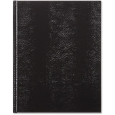 Blueline Hardbound Executive Journal - 150 Sheets - Perfect Bound - Ruled Margin - 11" (279.40 mm) x 8 1/2" (215.90 mm) Sheet Size - White Paper - Black Cover - Hard Cover - Recycled - 1 Each PERFECT BINDING  HARD COVER RIBBON BOOKMARK  10-3/4X8-1/2