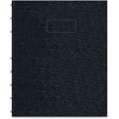 Blueline Notepro Lizard-Look Hard Cover Composition Book - 150 Sheets - Twin Wirebound - Ruled Margin - 9 1/4" (234.95 mm) x 7 1/4" (184.15 mm) Sheet Size - Black Cover - Hard Cover, Self-adhesive, Index Sheet, Micro Perforated, Pocket, Durable Cover - Recycled - 1 Each BLACK LIZARD COVER 9-1/4X7-1/4 150 PAGES TWIN WIRE BINDING