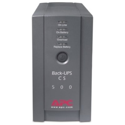 APC Back-UPS CS 500VA Tower UPS - 500VA/300W - 3 Minute Full Load - 3 x NEMA 5-15R - Battery Backup System, 3 x NEMA 5-15R - Surge-protected  