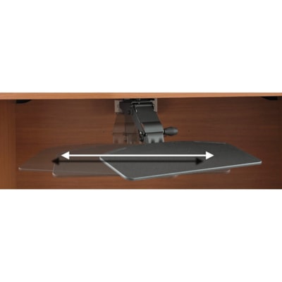 Bush Business Furniture Articulating Keyboard Shelf - 7.5" Height x 24.5" Width x 19.5" Depth - Black - 1 24.5W X 11.5D X 7.5H 