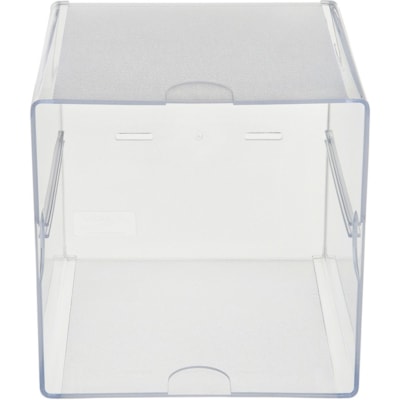 Deflecto Stackable Cube Organizer - 1 Compartment(s) - 6" (152.40 mm) Height x 6" (152.40 mm) Width x 6" (152.40 mm) Depth - Desktop - Stackable - Clear - Plastic - 1 Each 6"X6"X6" CUBE W/CLIPS INCL 