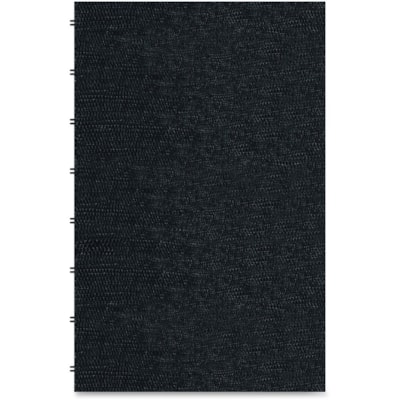 Blueline MiracleBind College Ruled Notebooks - 150 Pages - Twin Wirebound - Ruled Margin - 8" (203.20 mm) x 5" (127 mm) Sheet Size - Black Ribbed Cover - Hard Cover, Removable, Repositionable, Micro Perforated, Index Sheet, Pocket, Self-adhesive Tab, Telephone & Address Pages, Hole-punched - Recycle TWIN BINDING WITH HARD RIB EMBOSSED COVER 8X5 BLACK