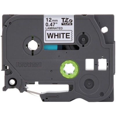 P-touch TZe Laminated Tape Cartridge - 15/32" (11.94 mm) Width - Rectangle - White - Water Resistant - Grease Resistant, Grime Resistant, Temperature Resistant, Light Resistant, Abrasion Resistant, Spill Resistant - 1 Each BROTHER P-TOUCH TZE SERIES 